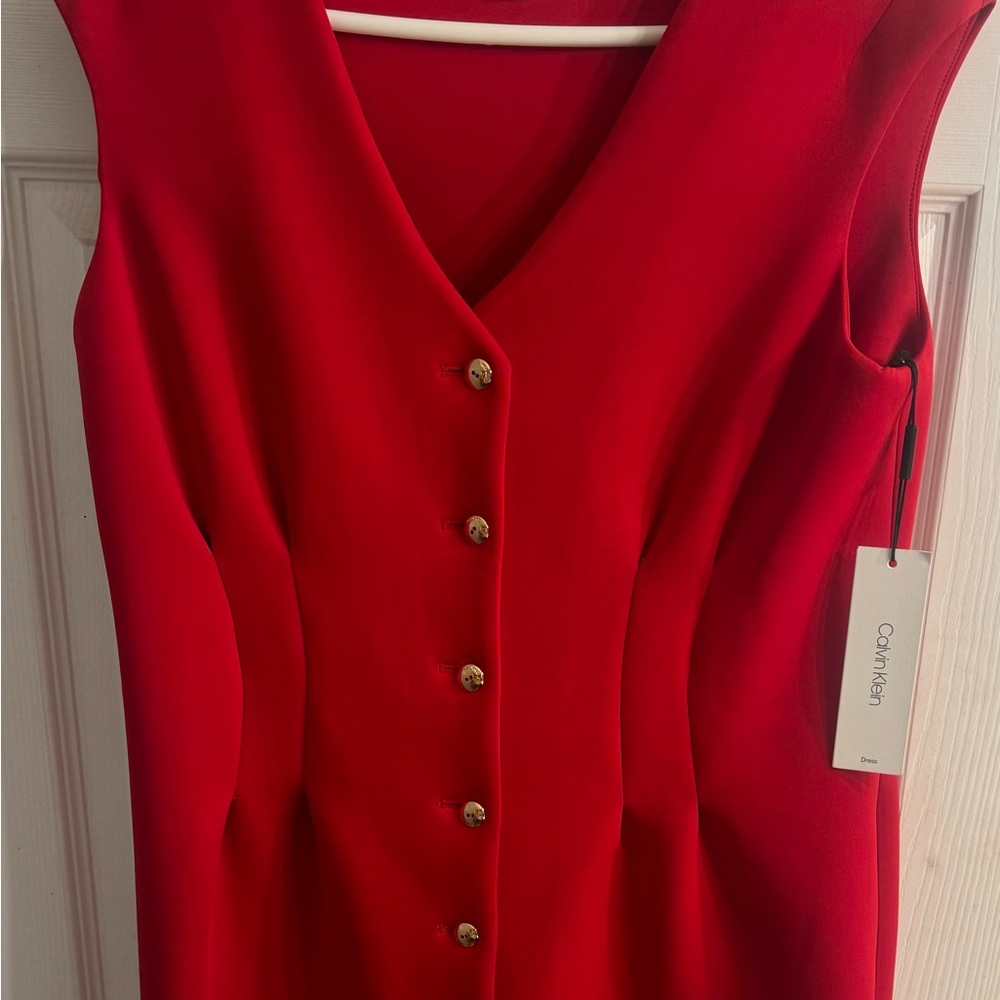 New with Tags , Red Calvin Klein Dress